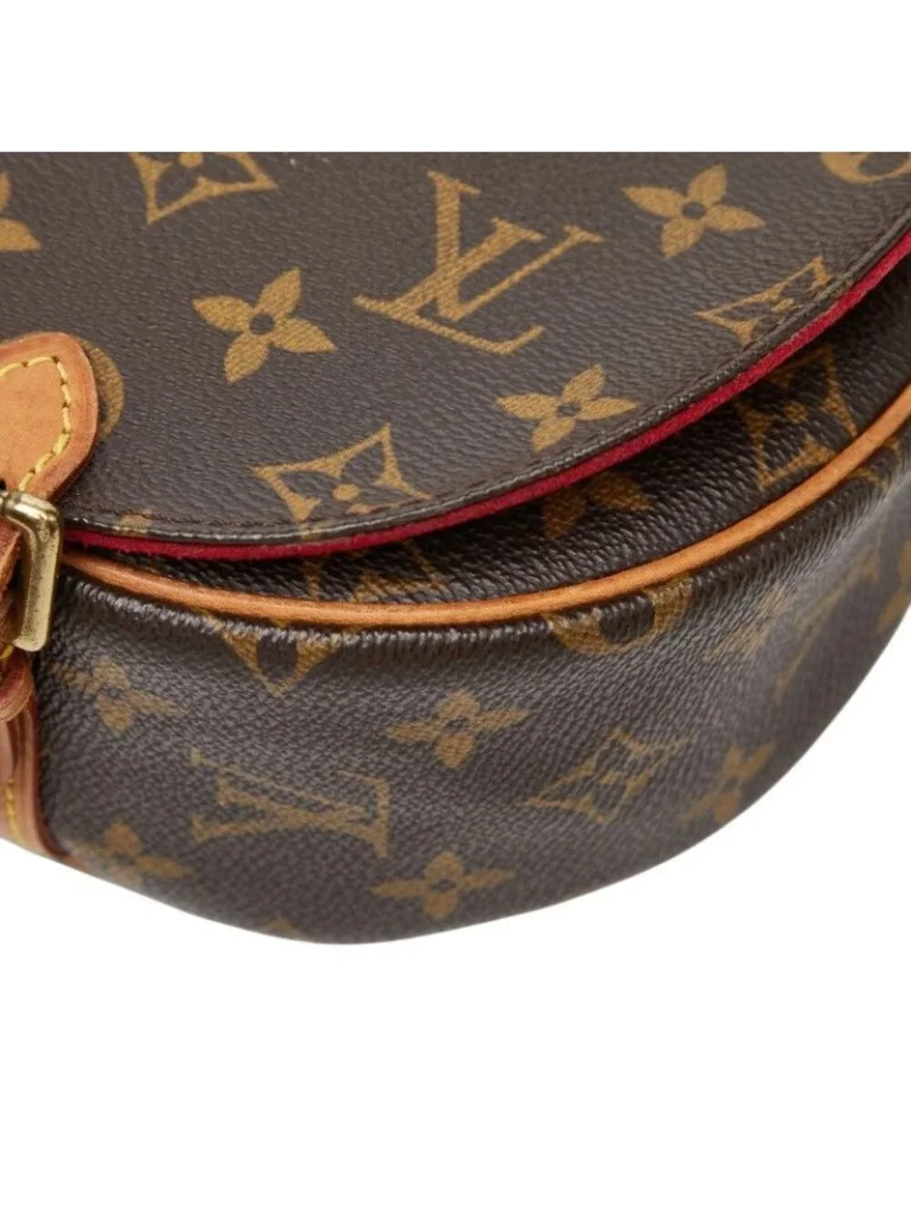 Louis Vuitton Monogram Tambourine Crossbody Shoulder Bag Brown Leather